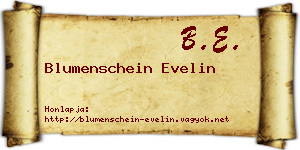 Blumenschein Evelin névjegykártya
